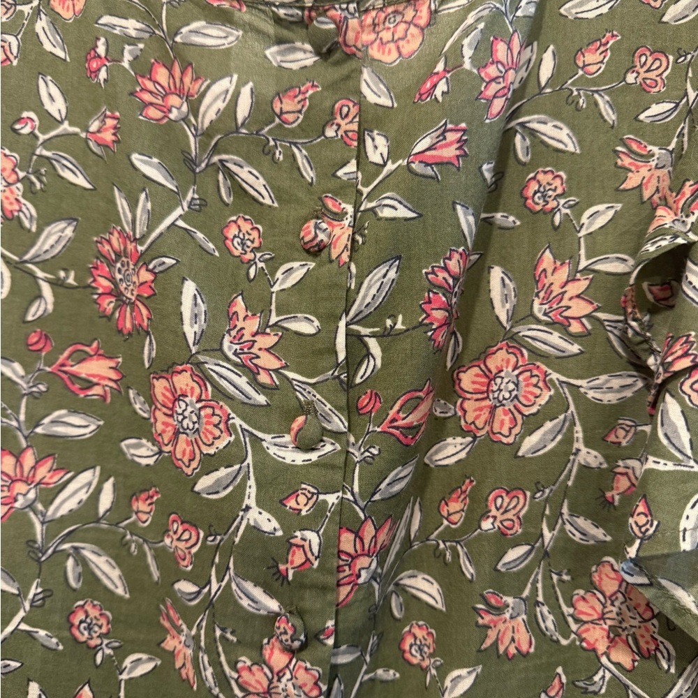 Sezane Green and Pink Floral Blouse - Picture 4 of 5